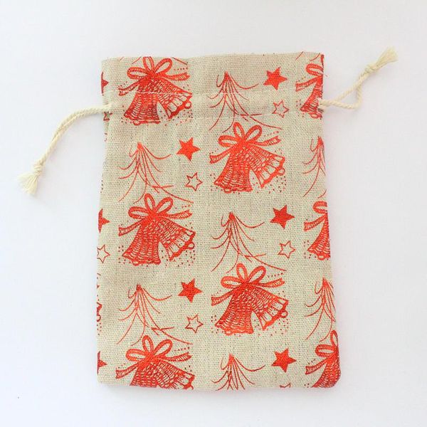 

jingle bells new year bag party decor sachet gift organizer christmas pouches 10pcs/lot santa gift drawstring bag can pr sqcvay