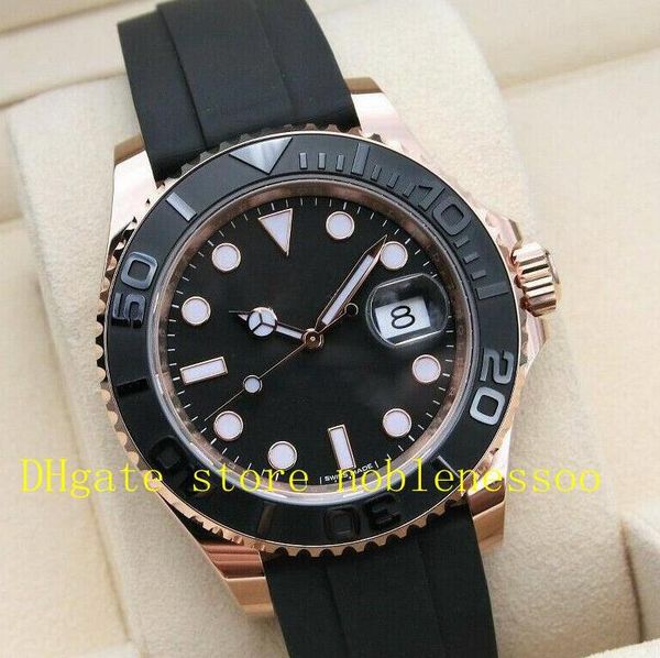 

2 стиль мужской 40 мм 116655 черный циферблат розовое золото 126655 мужские часы резиновые браслеты мужчины asia 2813 автоматическое движени, Slivery;brown