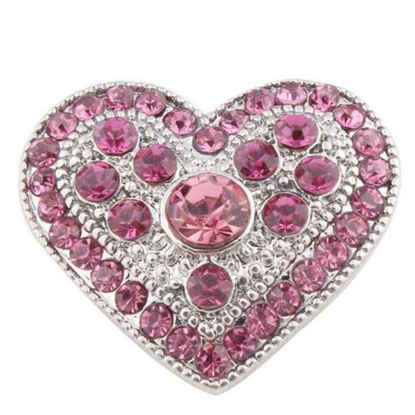 

10pcs 18mm snap button jewelry diy crystal heart pattern snap button charms fit women snap sqclsw queen66, Bronze;silver