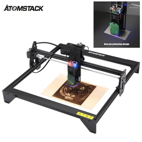 Stampanti ATOMSTACK 20W CNC Nero Lavorazione del legno Incisore laser Taglierina Carta Plastica Pelle Metallo Scultura in legno Incisione Macchina fai da te1