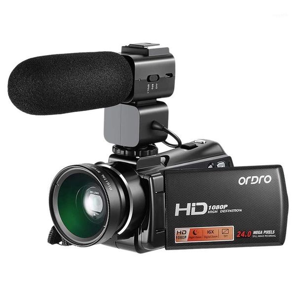 

camcorders ordro video camera camcorder digital hd 1080p 24mp 16x zoom 3.0inch lcd sn with infrared night vision eu plug1