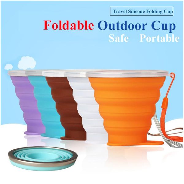 

270ml creative travel cup sile folding cup outdoor telescopic retractable collapsible coffee cups sport water cups bbyvgx