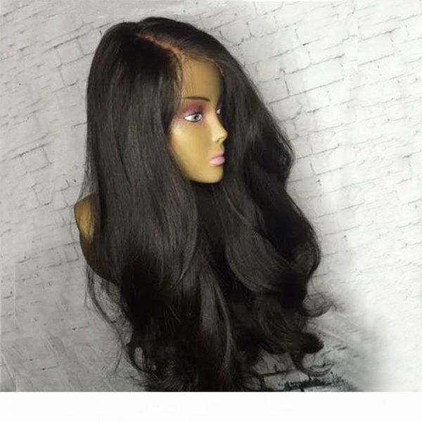

360 frontal lace human hair wig wet and wavy with baby hair virgin brazilian glueless bleached knots full lace wigs for african american, Black;brown