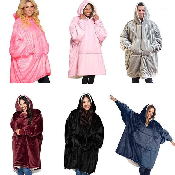 

oversize winter sherpa blanket with sleeve ultra plush blanket hoodie warm flannel hooded blankets1