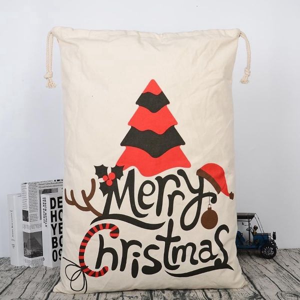

canvas sants bag large drawstring candy claus xmas santa sacks gift bags for christmas decoration 08kl54