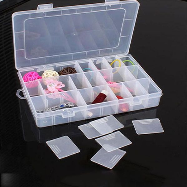 

1pc large sundries assort collect box components 24 grid collection box storage plastic hjuey 3.5inch 19.5inch 150g, Pink;blue