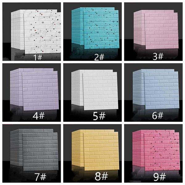 

waterproof cartoon foam kindergarten children anti-collision self-adhesive background brick wall stickers dhb1687