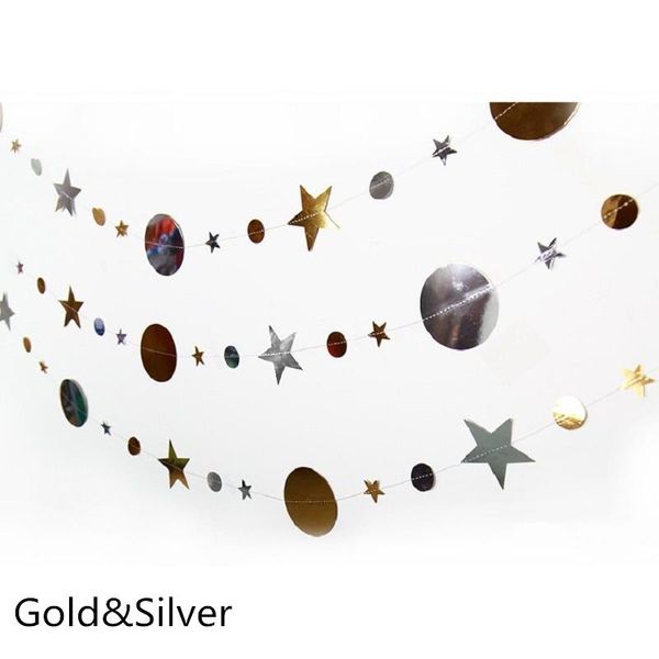 

4m gold silver star circe circe party decoration paper гирлянды свадьба декор декор девушки декор девушки декор спальницы джелбккс jhhome