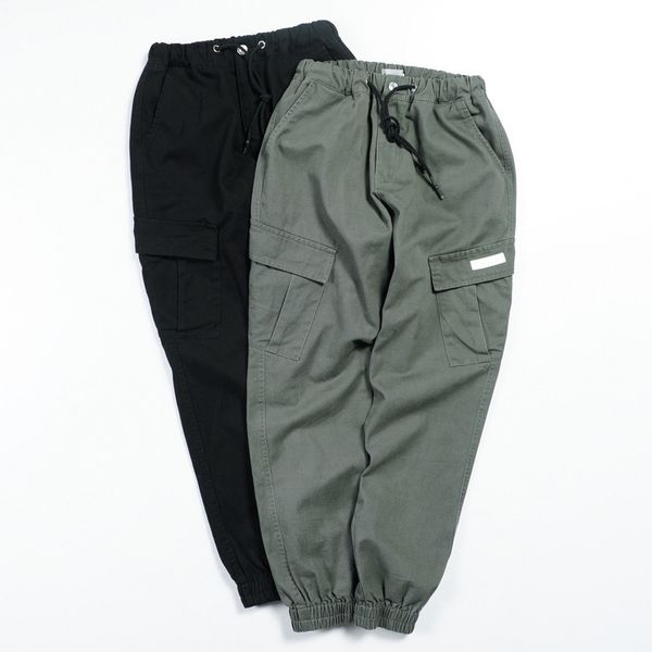 

fashion classical men pants japanese style casual harem trousers big pocket cargo pantalon homme streetwear hip hop jogger pants, Blue