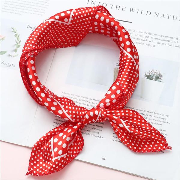 

2020 new women silk scarf 50cm square hair band neck wraps women foulard neckerchief print satin scarves for bag tie wmtquu bdesybag, Blue;gray