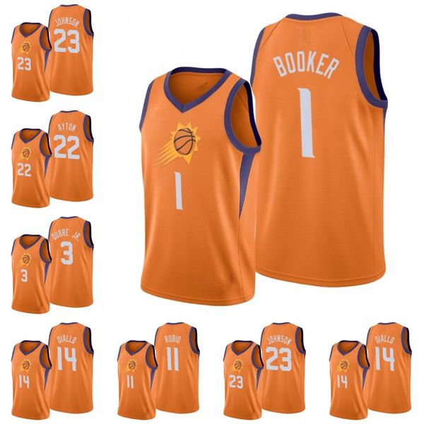 

men cameron johnson cheick diallo deandre ayton devin booker trevor ariza ricky rubio jersey, Black