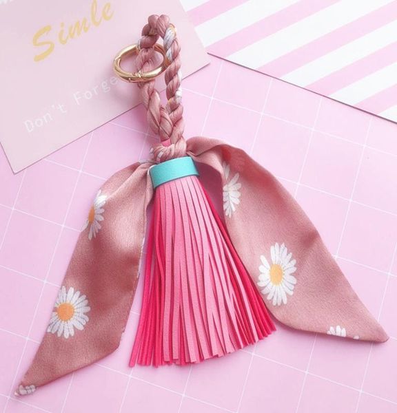 

new scarves key chain bowknot exquisite decoration pu leather tassels keyrings women bag charm pendant eh847b h jllxqo, Silver