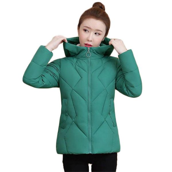

winter coat women short slim green l-4xl plus size 2020 autumn new korean fashion long sleeve down cotton jackets feminina, Black