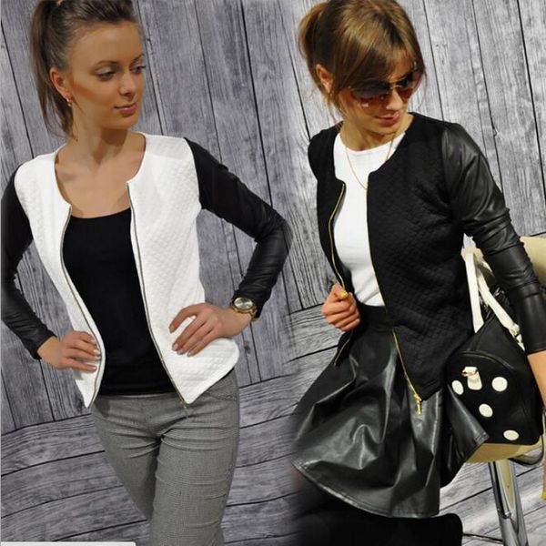 

весна осень бомбардировщик куртка женщин авиаторарская куртка черные белые куртки chaqueas mujer jaquea feminina пальто женщин, Black;brown