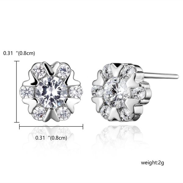 

sweet snowflake stud earrings with cz zircon crystal cute small christmas earring fashion women ear jewelry bijoux sqcauy hat7890, Golden