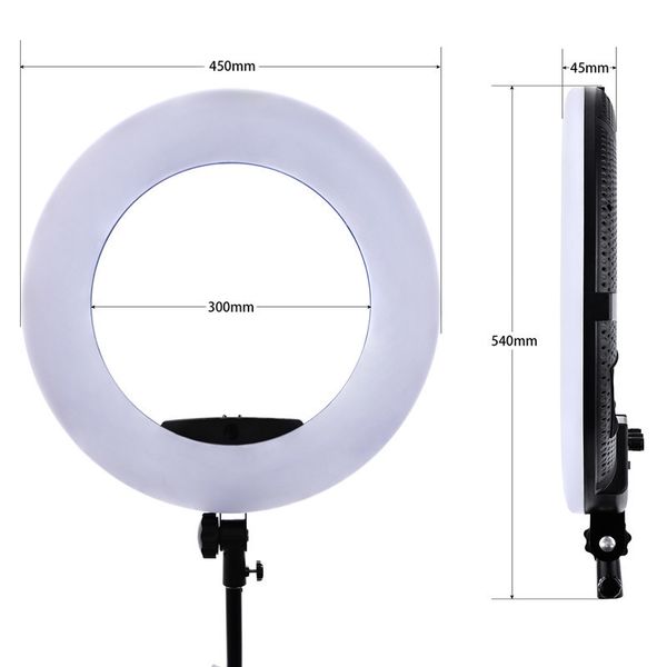 

4fds2awcpyp 18 inch dimmable led video ring light lamp with stand and phone holder for mobile