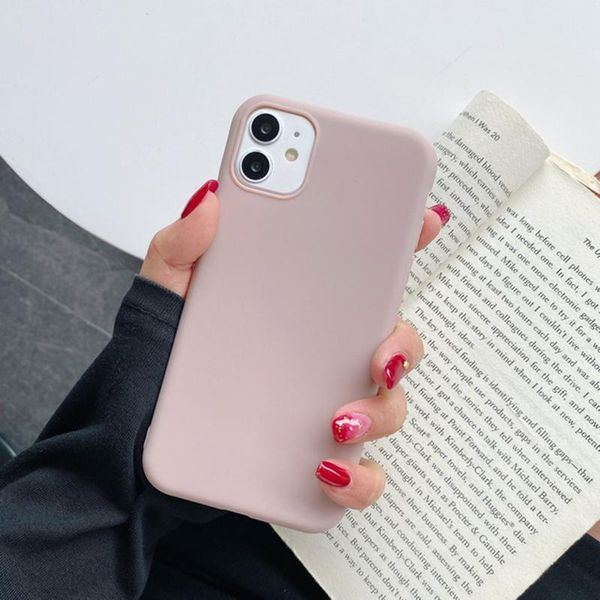 

for iphone 12 sile solid color phone case for iphone 12 pro soft cover candy color 12 mini pro q jllmhk