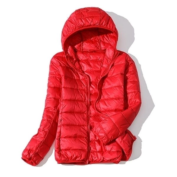 Winterjacke Mantel Frauen Warme Herbst Outwear Mäntel Ultraleichte rote Grundjacke Weiße Ente Daunenmantel Parka Plus Größe 6XL 7XL 201112