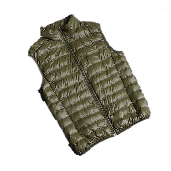 

men down vests winter jackets white duck down waistcoat men fashion sleeveless solid zipper coat overcoat warm vests1, Black
