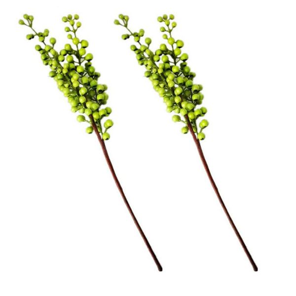 

decorative flowers & wreaths 5 forks berry red bean sprigs christmas artificial branches pine cone fruit fake flower home decor
