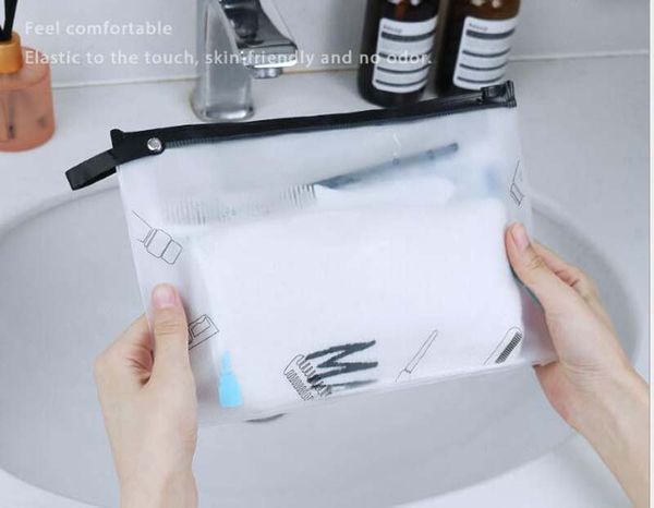 

20pcs women eva frosting transparent protable multifunctional waterproof travel cosmetic bag zipper storage bags