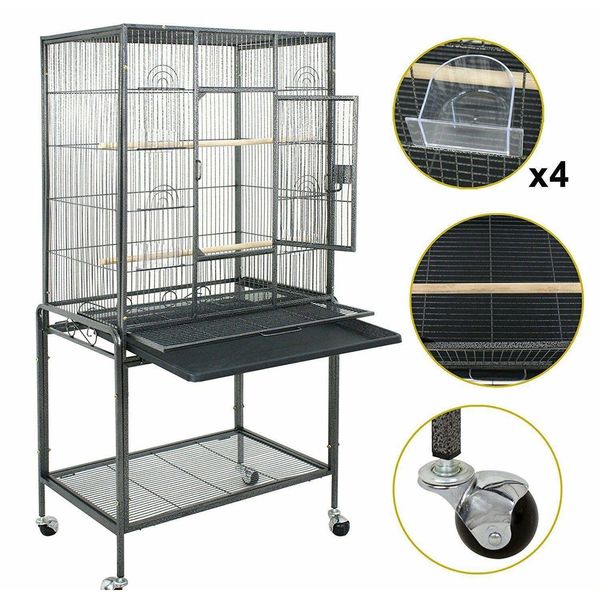 

bird cage large play bird parrot finch cage macaw cockatoo pet supplies 53" ygjmh