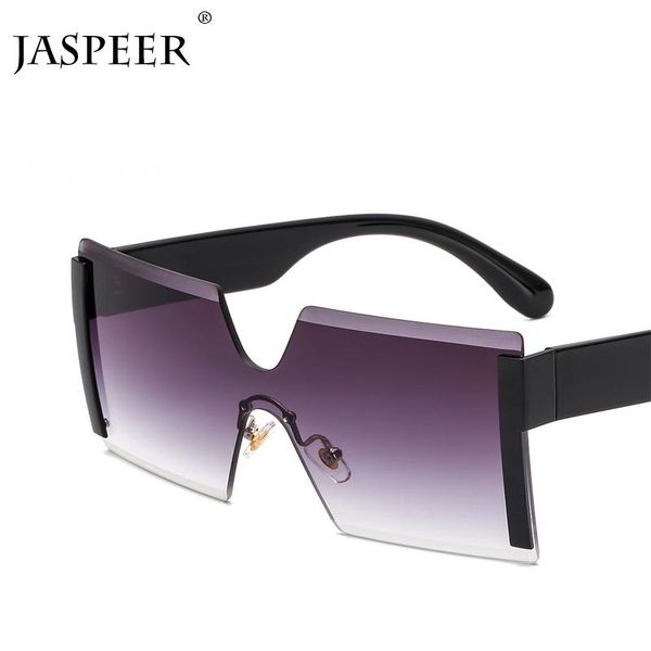 

sunglasses jaspeer gradient rimless men women one-piece glasses male driving goggle sun uv400 eyewear, White;black