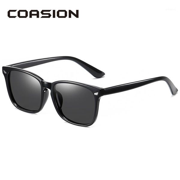 

sunglasses coasion brand design polarized men women retro square frame sun glasses for driving zonnebril heren ca16191, White;black