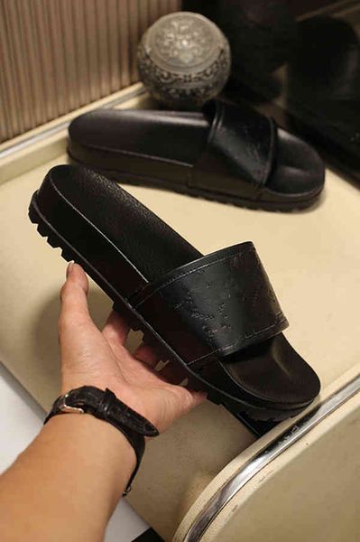 

sandals slide designer shoes luxury summer fashion wide flat slipper men and women sandal flip flops, Black