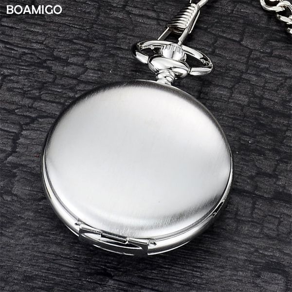 

boamigo brand fob pocket watches fashion mechanical hand wind skeleton watches silver gift clock alloy case with chain t200502, Slivery;golden