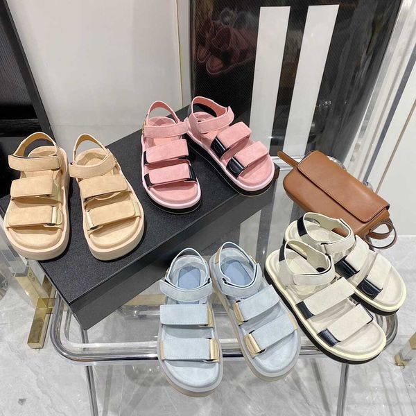 

2022 designer women's sandals classic slippers leather slippers flats 85, Black