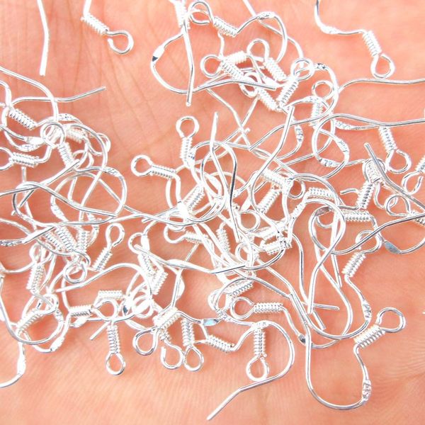 

50 шт. / упаковка 925 стерлингового diy серьги крючки шал ювелирные изделия аксессуар ухо проволоки ювелирные изделия сделание рукоделие опт, Silver