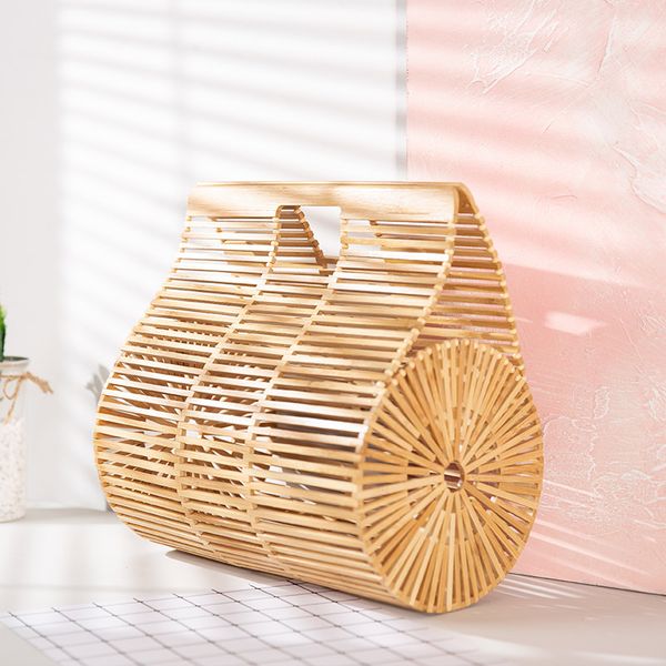

realer women handbags bamboo handle bag for ladies 2020 summer holiday beach bag big bucket hollow bag female causal totes