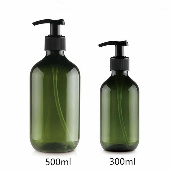 

packing bottles 300ml/500ml 12 pcs/lot empty blackish green/brown plastic bottle, lotion pump bottle liquid soap pet bottle1
