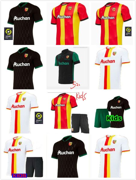 

20 21 rc линс домой футбол джерси градит фортес cahuzac perez 2020 2021 мужчины детский кит rc lens maillot de foot camisa de futebol футбол, Black;yellow