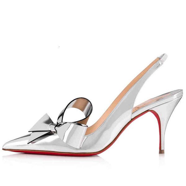 

shoes lady evening red bottom low heels pumps,luxury soles sandals nodo bow leather slingback pumps genuine leathers patent with boxes, Black