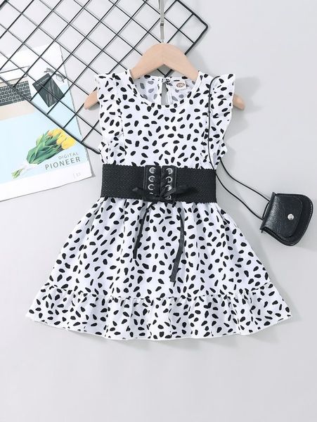 

toddler girls corset ruffle hem dress she, Red;yellow