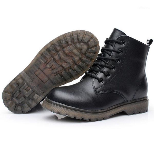 

children' shoes 2021 autumn men' boots leather girls boys casual1, Black;grey