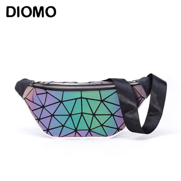 

diomo new style fanny packs waist pack for ladies luminous holographic night reflective bum bag
