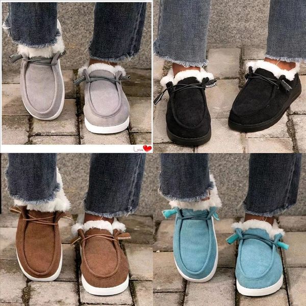 

fvvex snow shoes boot boots women's winter velvet cotton warmth thick non-slip plus cotton thick-soled warm all-match student, Black