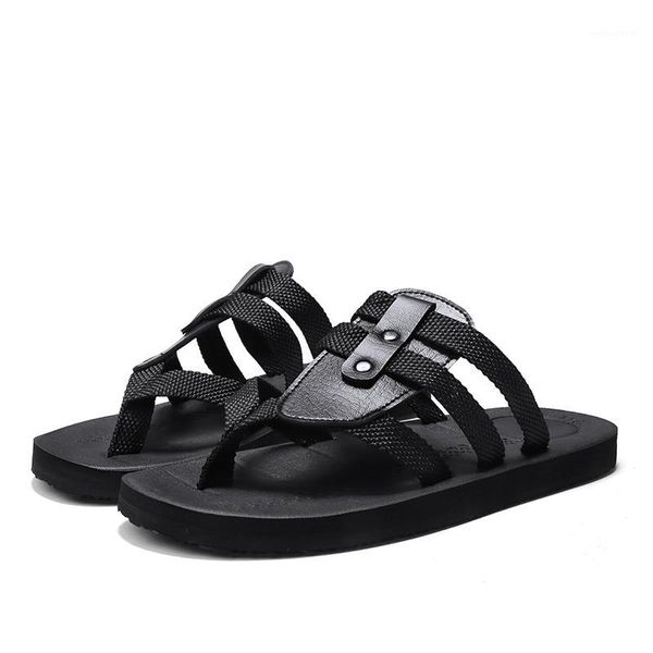 

summer shoes men new arrival flip flops rubber casual shoes men anti-skid male slippers slides outdoor size 39-441, Black