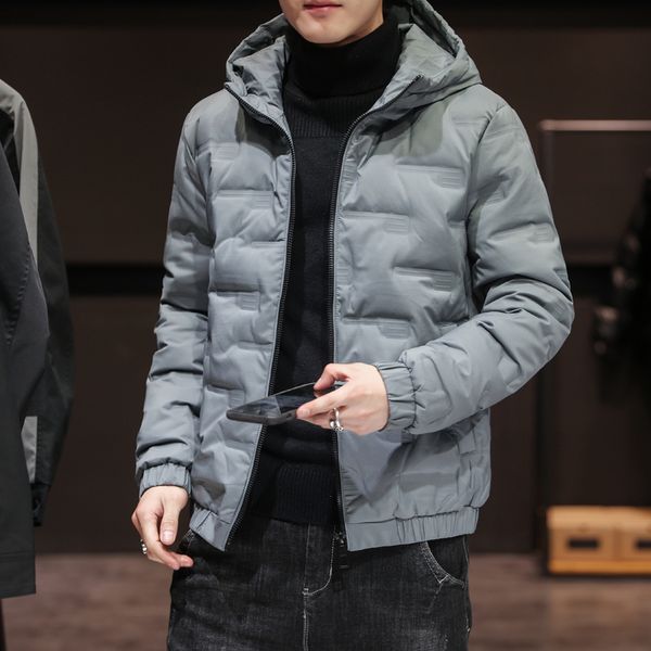 

men's warm coat thicken the zipper winter windproof jacket, Black