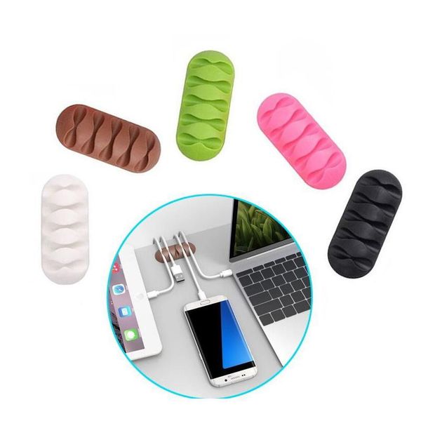 

5-clip earphone cable winder organizer charger cable holder fixing clips usb tie for pc tv usb cable earphone wire p qylgfu