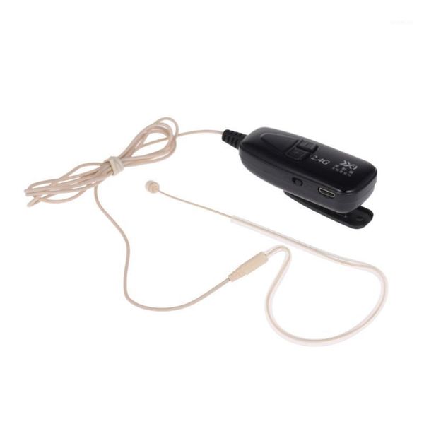 

microphones docooler 2.4g wireless lavalier microphone ear hook clip-on mic phone recording for tourist guide meeting teaching1