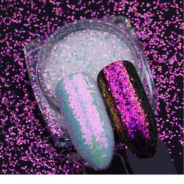 

nicole diary 1g super shiny chameleon nail glitter ab color sequins flakes paillette powder nail art de jllaqq, Silver;gold