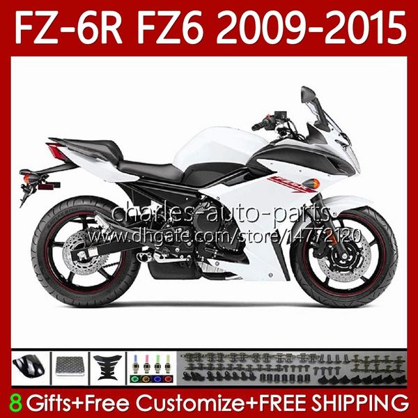 Corpi OEM bianco lucido per YAMAHA FZ 6R 6N 6 FZ6 R N 600 FZ-6R 2009-2015 Carrozzeria 103No.159 FZ600 FZ6R FZ6N 2009 2010 2011 2012 2013 2014 2015 FZ-6N 09 10 11 12 13 14 15 Carenatura