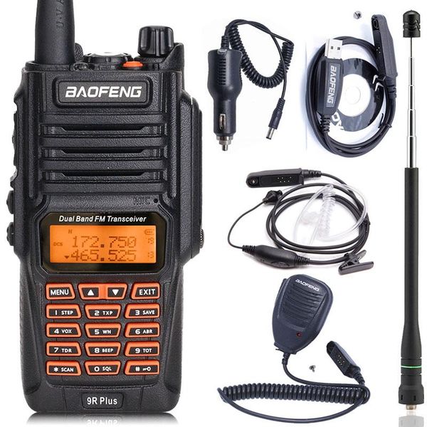 

baofeng uv-9r plus 8w powerful ip67 waterproof dustproof portable walkie talkie dual band 10km long range bf uv 9r two way radio