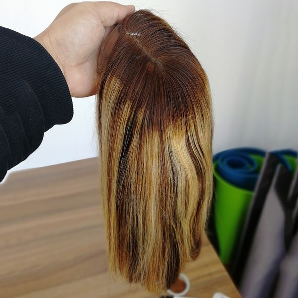 

4x4 150% 3/27 color highlight bob wig 10-12 inches ombre lace front human hair wigs for women brazilian remy hair closure wig, Black;brown