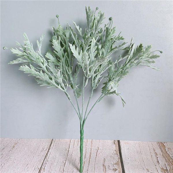 

new flocked fake greens for flower arrangements, plastic artificial flowers wedding garden decor flores1