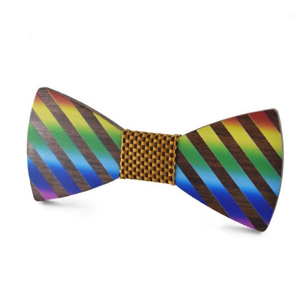 

creative wooden bow tie color rainbow mens gift rhinestone bow ties handmade tie for wedding party1, Blue;purple